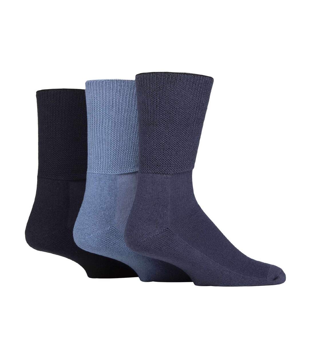 IOMI - 3 Paires Homme et Femme Bambou Diabetiques Chaussettes sans Elastiques-1