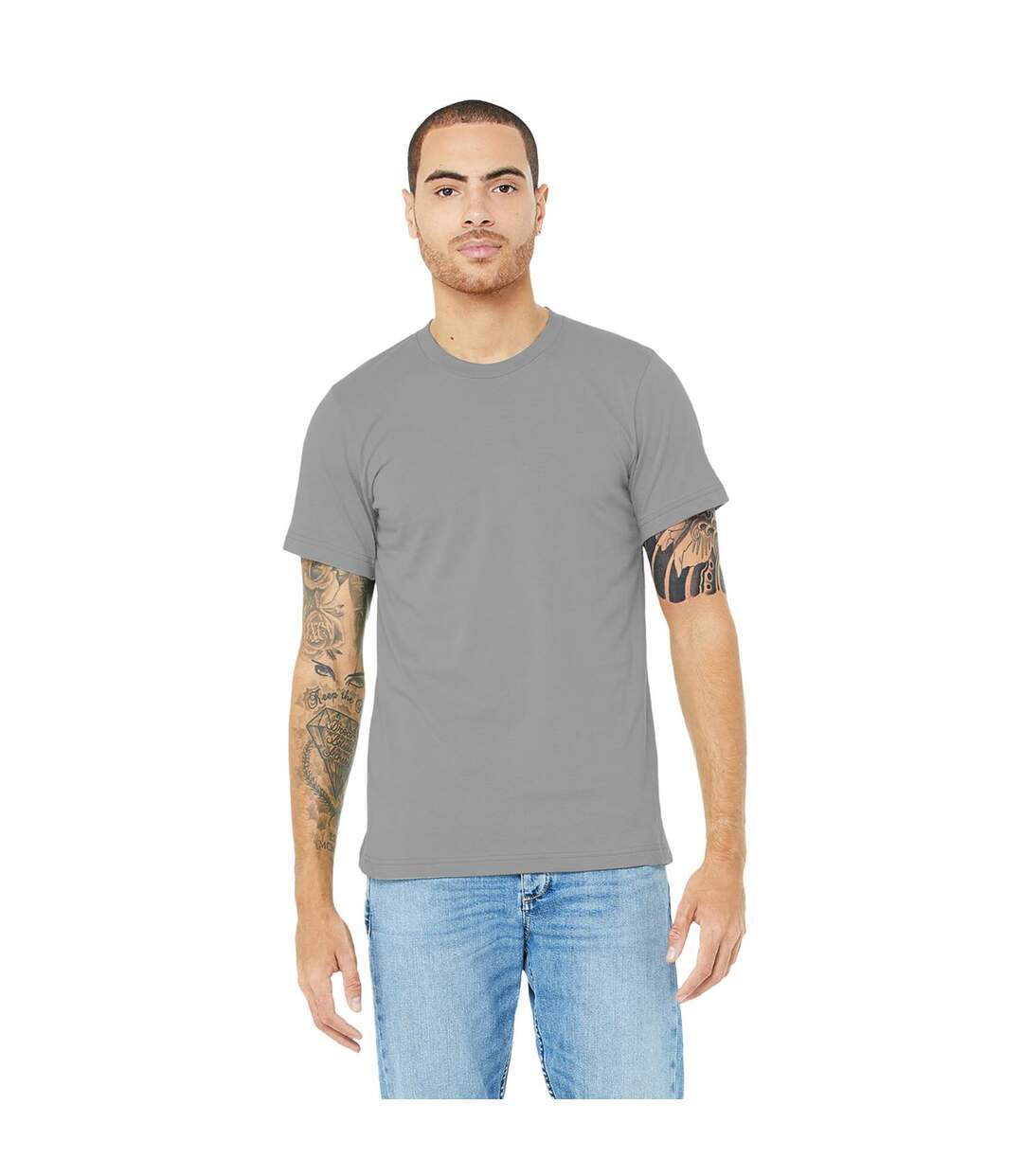 Canvas T-shirt Jersey Hommes Gris Clair Bella + Canvas-1
