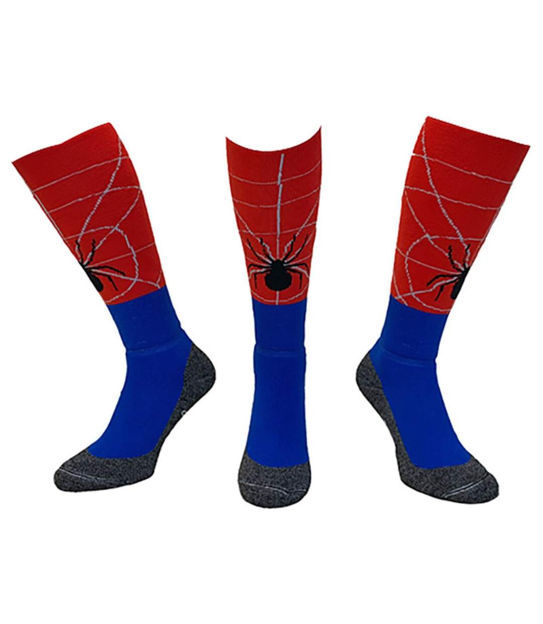 1 Pack Adults Knee High Fun Patterned Hockey Socks - Spiderman-3