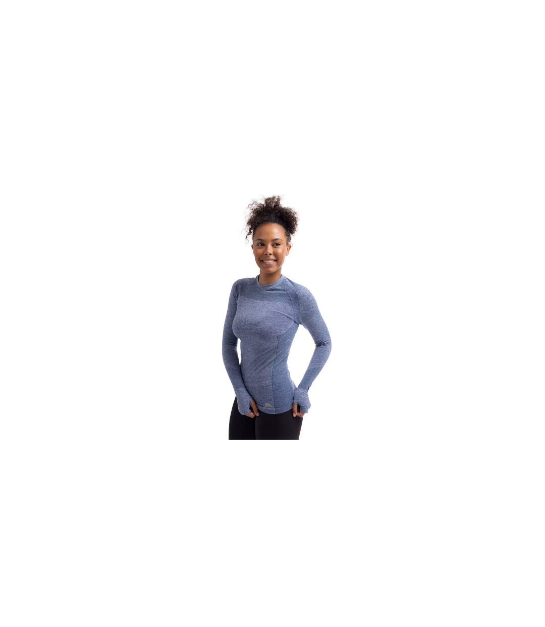 Haut De Sport Manches Longues Pelina Femme Ton Bleu Indigo Chiné Trespass-1