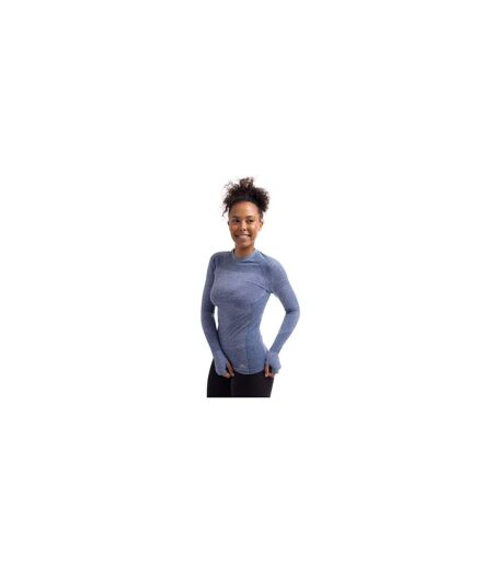 Haut De Sport Manches Longues Pelina Femme Ton Bleu Indigo Chiné Trespass