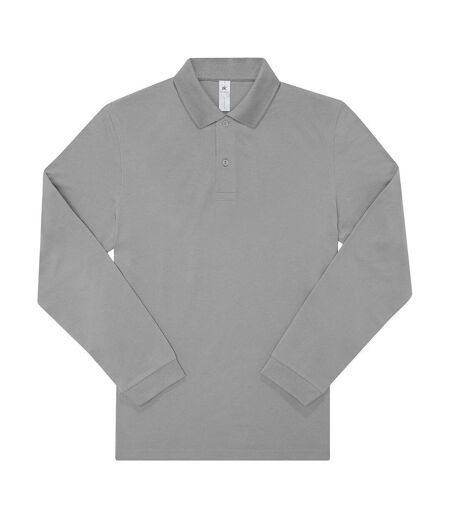 Polo manches longues- Homme - PU427 - gris sport