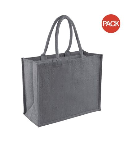 Lot de 2  21 litres taille unique gris graphite/gris graphite Sac de courses classique en jute Westford Mill