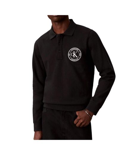 Polo noir homme calvin klein jeans terry