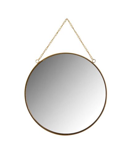 Miroir rond en métal laqué doré (Lot de 2)