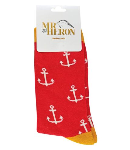 Mr Heron - Mens Anchor Patterned Novelty Bamboo Socks