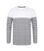 T-shirt Manches Longues Motif/style À Rayures Breton Homme Blanc Bleu Marine Front Row-2