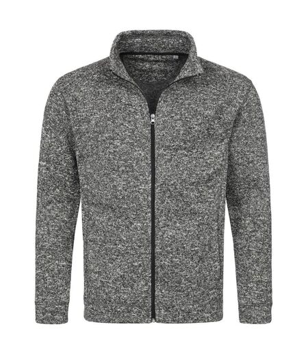 Veste polaire en tricot manches longues - Homme - ST5850 - gris foncé mélange