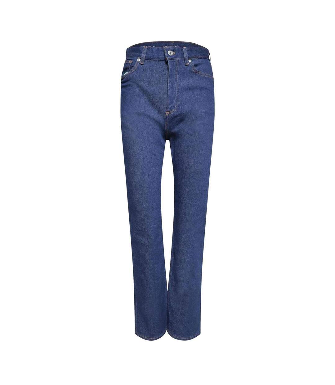 Womens/ladies High Rise Wide Leg Jeans Blue Lacoste-2