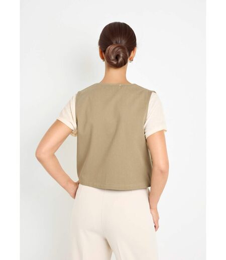 Gilet sans manches brodé style scandinave