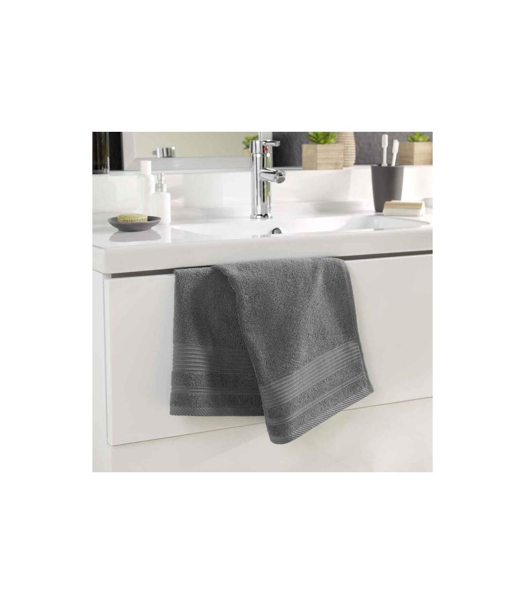 Serviette de Toilette Tendresse 50x90cm Anthracite-2