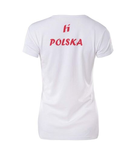T-shirt Poland Fan Femme Blanc Rouge Huari
