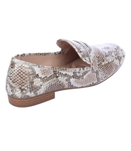 Womens/ladies Georgiee Leather Loafers Metallic Dune London