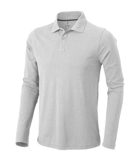 Elevate Mens Oakville Long Sleeve Polo Shirt (Gray Melange)