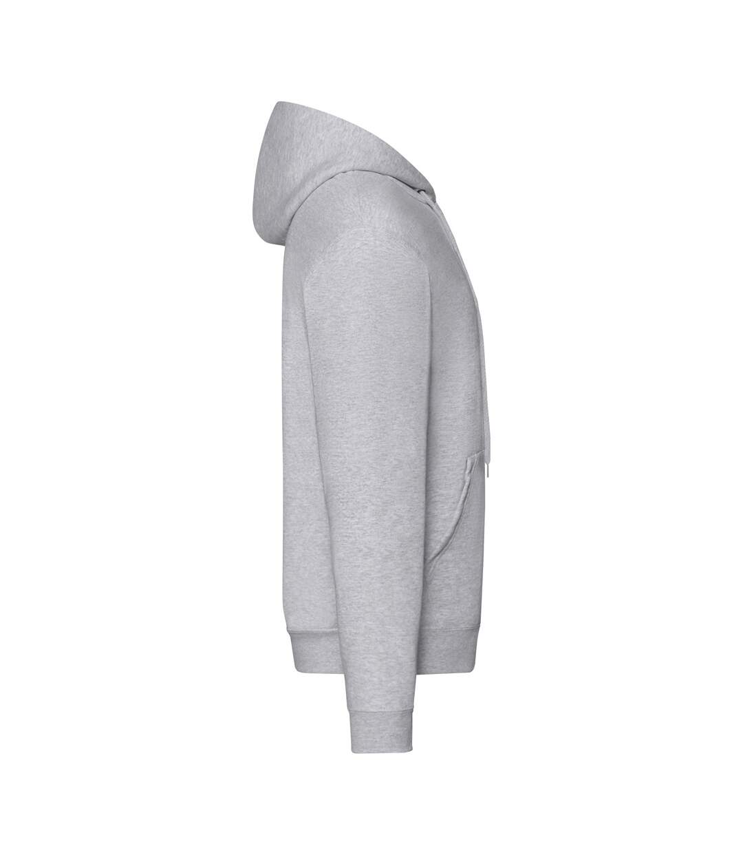 Mens Classic Heather Zipped Hoodie Heather Grey Fruit Of The Loom-3
