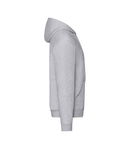 Mens Classic Heather Zipped Hoodie Heather Grey Fruit Of The Loom