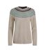 Womens/ladies sinatra patterned knitted jumper ecru Weird Fish-1