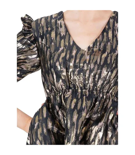 Robe Courte Femme Jaune Or Lovedrobe