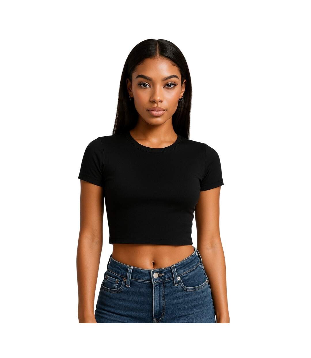 T-shirt Court Femme Noir Casual Classics-1