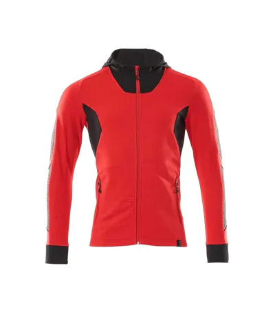 Mens Accelerate Full Zip Hoodie Traffic Red Black Mascot