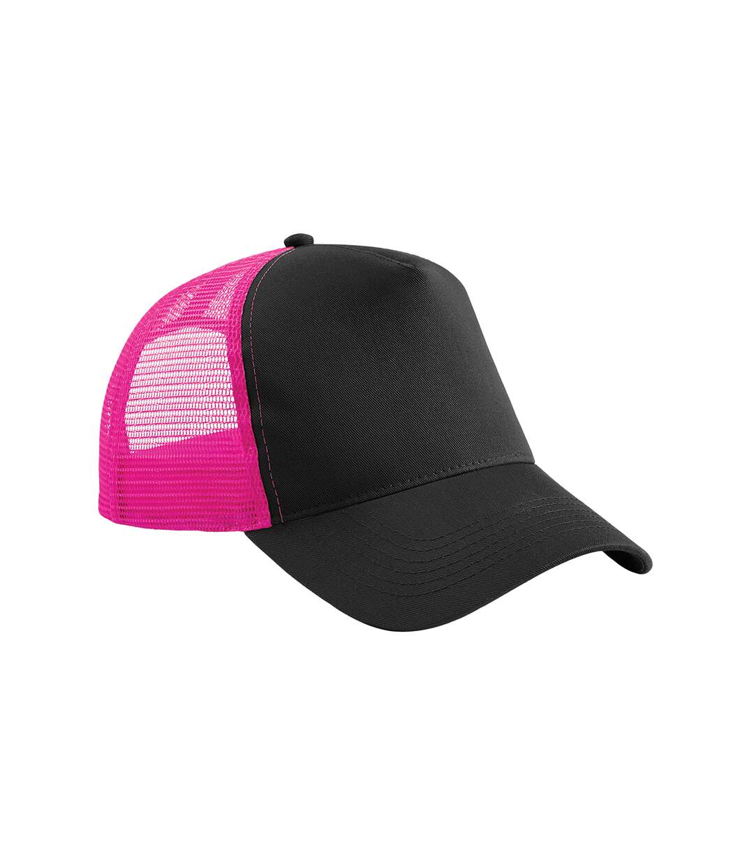 Casquette Trucker Adulte Noir Fuchsia Beechfield-1