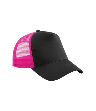 Casquette trucker adulte noir / fuchsia Beechfield