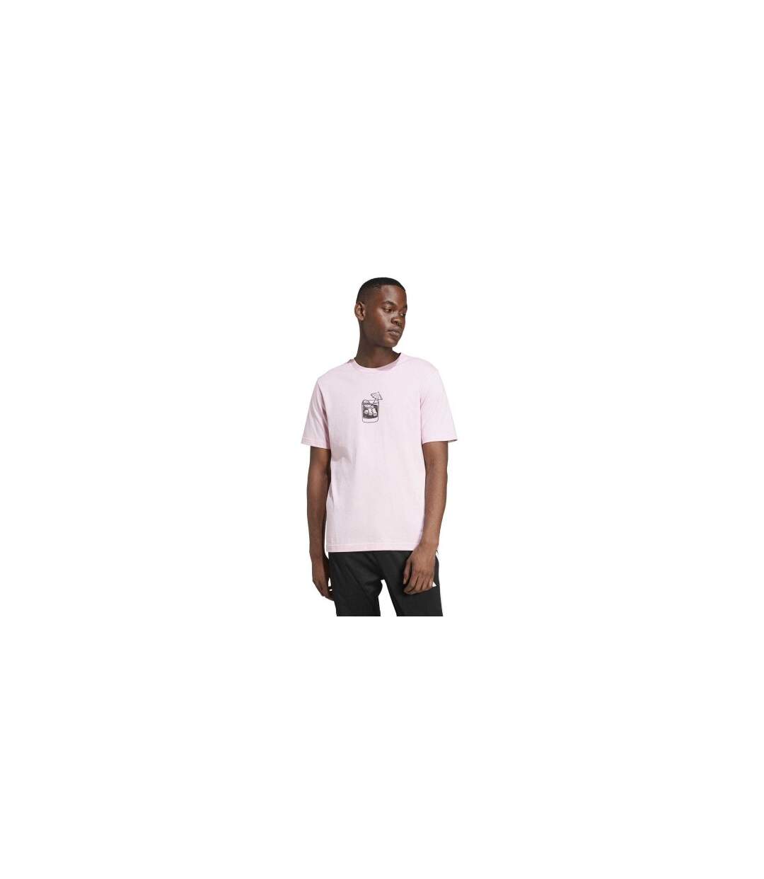Mens Drink Logo T-shirt Pink Adidas-1