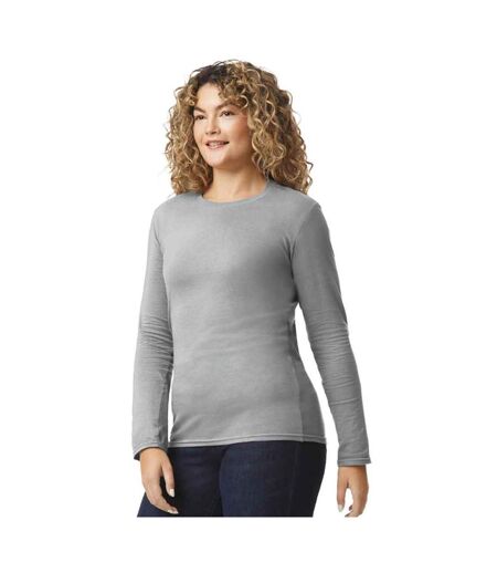 Unisex Adult Softstyle Plain Long-sleeved T-shirt Sport Grey Gildan