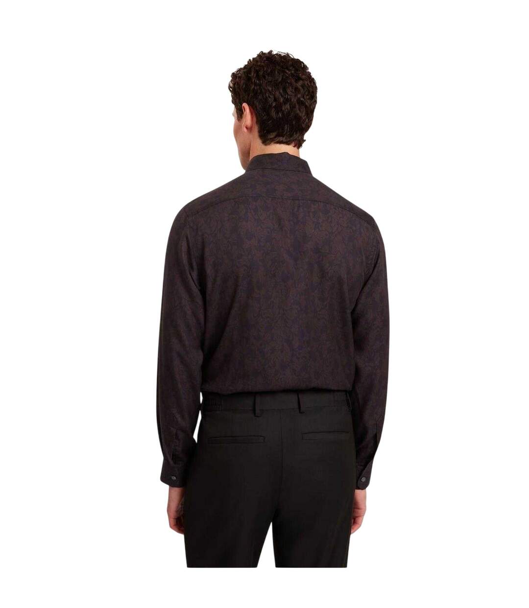 Chemise Manches Longues Motif/style Floral Homme Marron Foncé Ted Baker-3