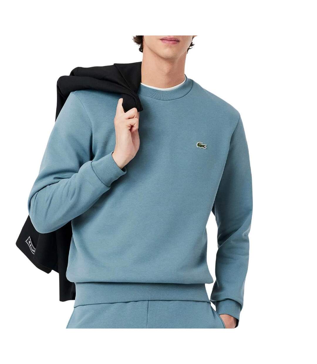 Sweat bleu canard homme lacoste sh9608-1