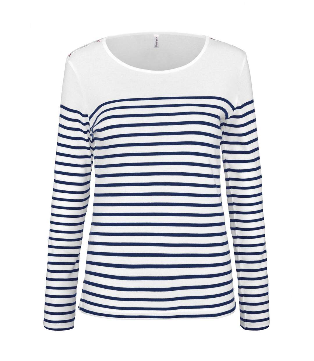 Marinière femme - t-shirt manches longues - K386 - blanc rayé marine-2