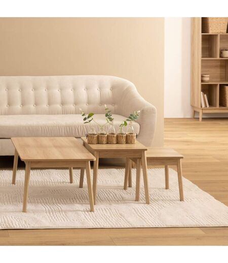 Table basse compacte effet chêne naturel ABANA - Beige