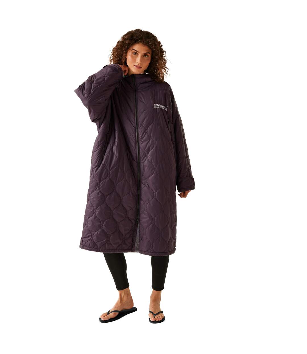 Peignoir À Langer Imperméable Adulte Prune Sombre Regatta-3