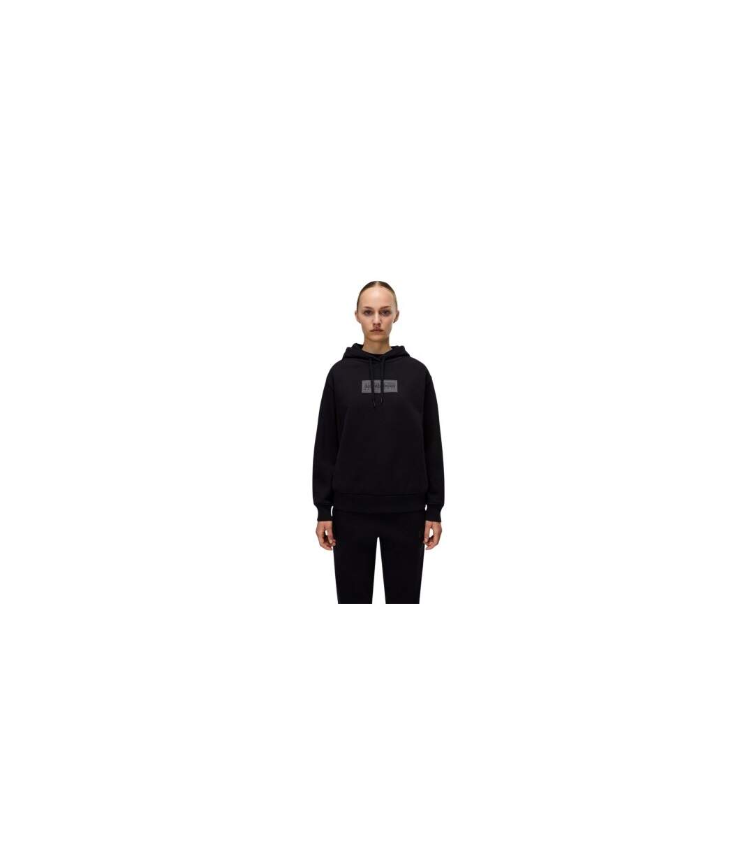 Sweat À Capuche Motif/style Logo Rectangulaire Femme Noir Napapijri-1