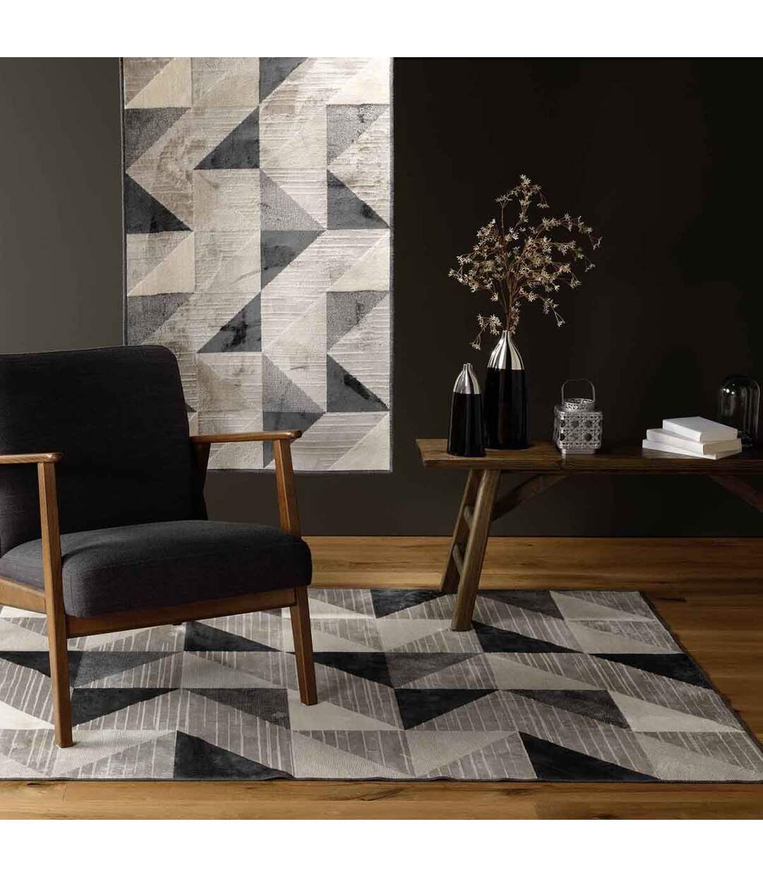 Tapis Déco Tissé Graphic 140x200cm Naturel-3