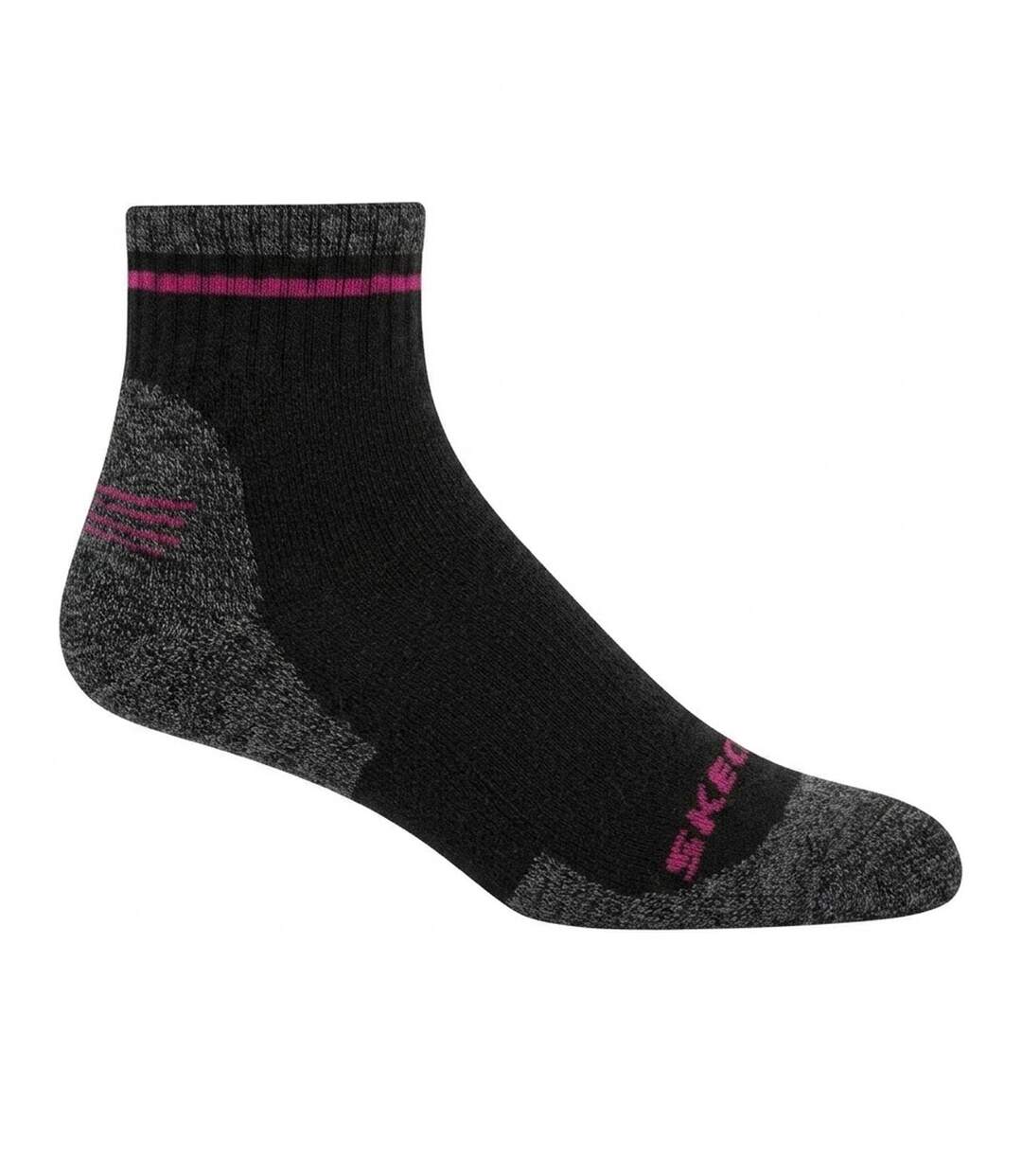 Pack Of 2  Womens/ladies Socks  Black Skechers-3