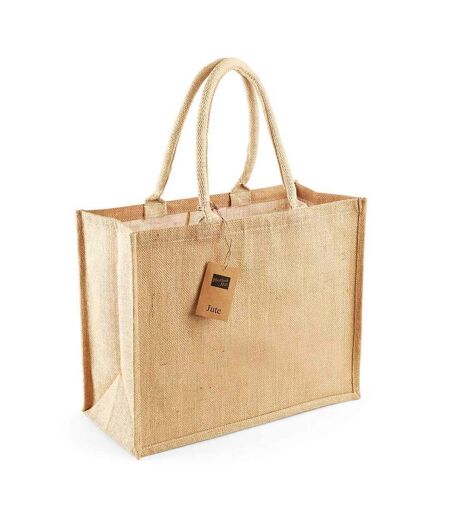 Westford Mill Classic Jute Shopper Bag (Natural) (One Size) - UTRW9412