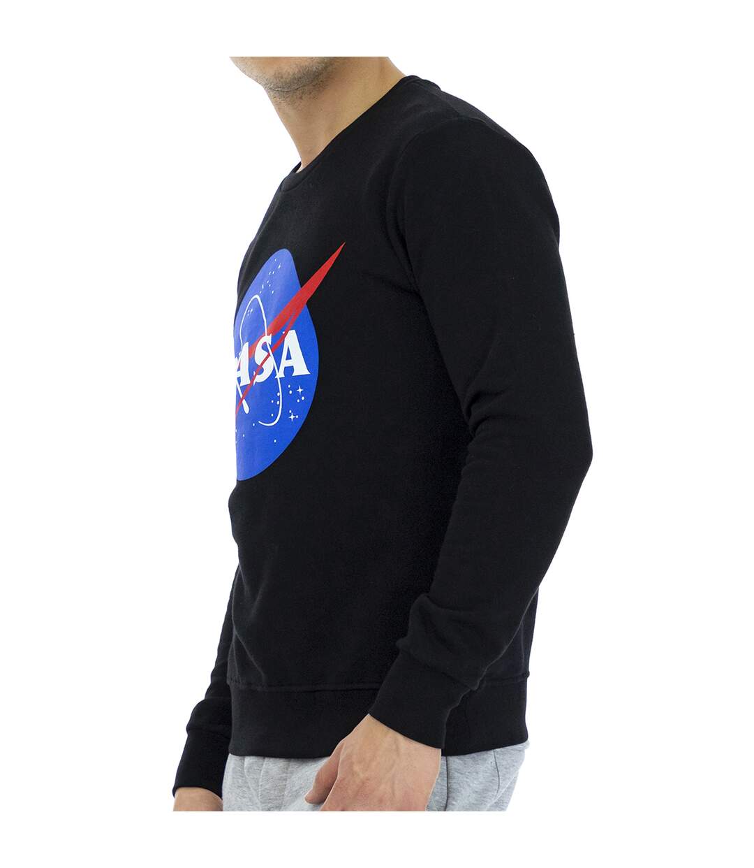 NASA11S Men's Basic Long Sleeve Round Neck Sweatshirt-2