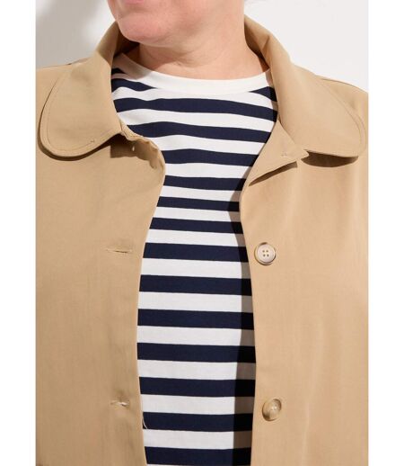 Veste courte en coton, col claudine