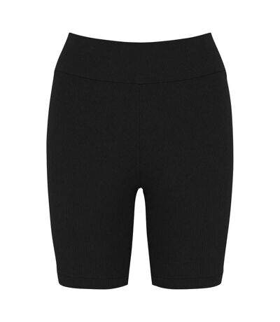 Womens/ladies ribbed cycling shorts black Native Spirit