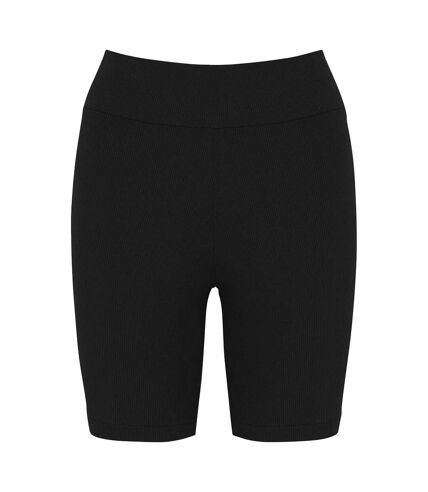 Womens/ladies ribbed cycling shorts black Native Spirit