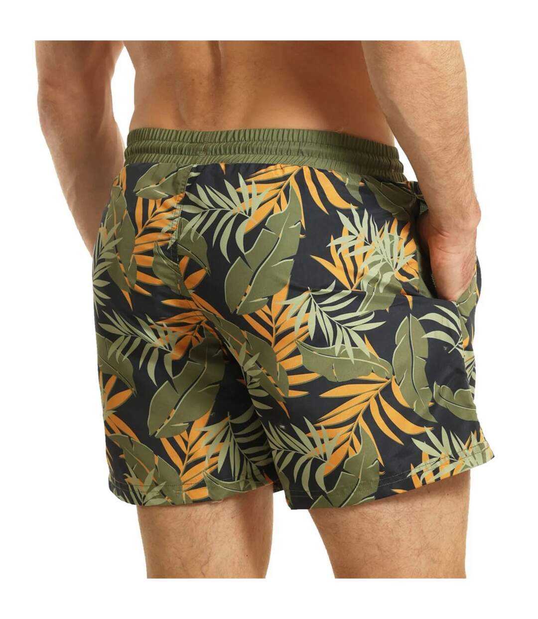 Mens jungle print swim shorts navy/green RIPT Essentials-2