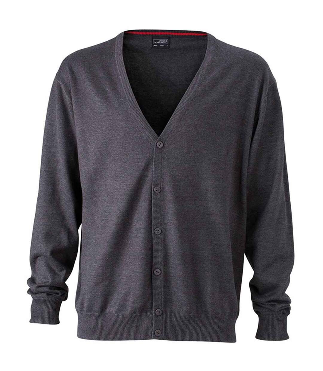 Gilet boutonné cardigan - HOMME - JN661 - gris anthracite