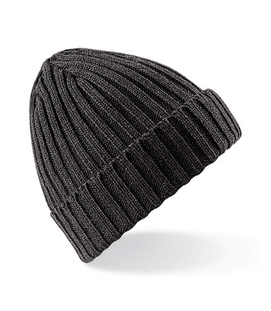 Beechfield Unisex Chunky Ribbed Winter Beanie Hat (Charcoal) - UTRW4093-1