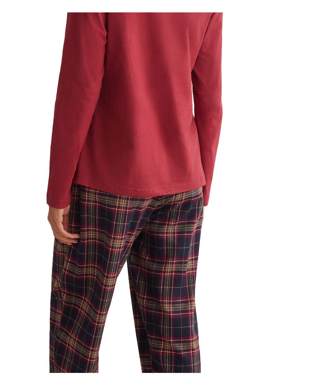 Pyjama pantalon top manches longues PLAID Selmark-4