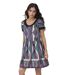 Robe femme violette à  manches courtes et col rond, parfaite pour une journée décontractée-1