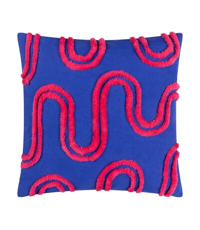 Archie tufted cushion cover 45cm x 45cm cobalt/pink Heya Home