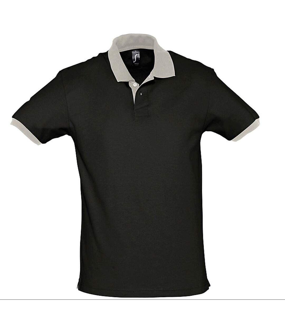 Polo homme bicolore - 11369 - noir et gris-2