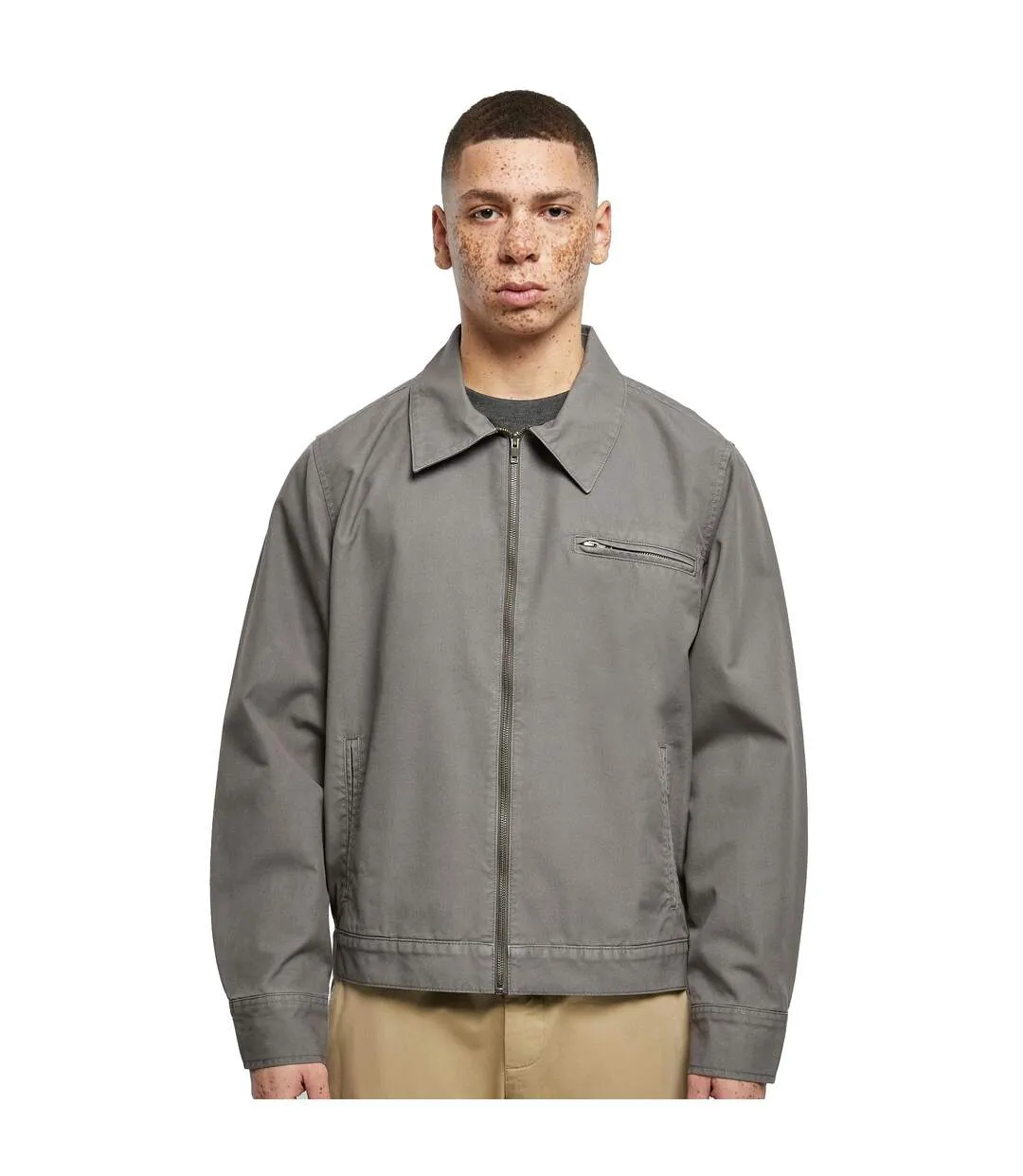 Mens Overdye Wear To Work Jacket Dark Shadow Urban Classics-3