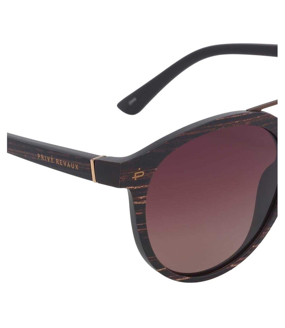 Lunettes De Soleil Motif/style Arrondi The Texan Homme Taille Unique Marron Marbré Prive Revaux-3